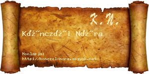 Könczöl Nóra névjegykártya